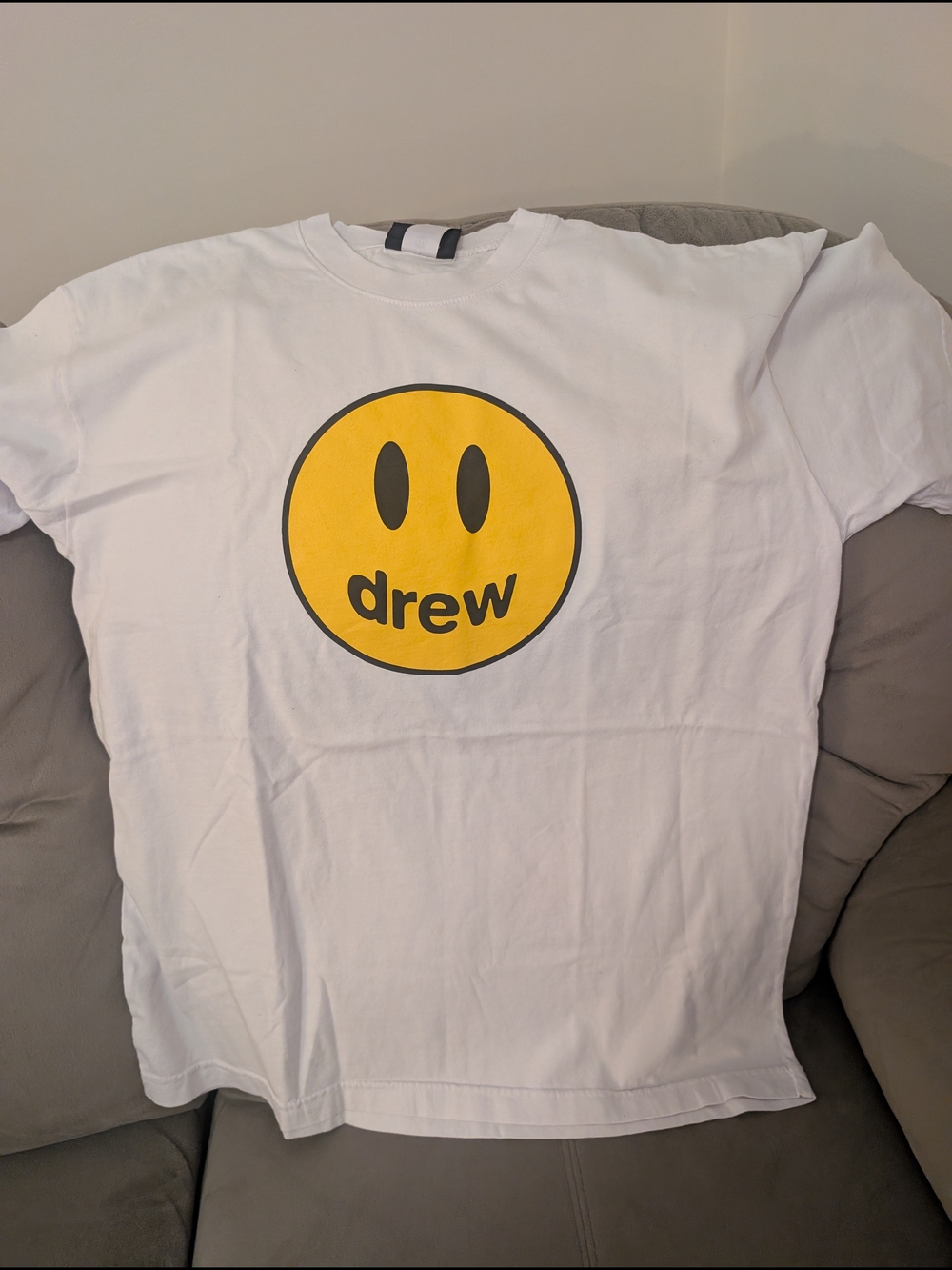 Drew house White Tee with Yellow Smiley